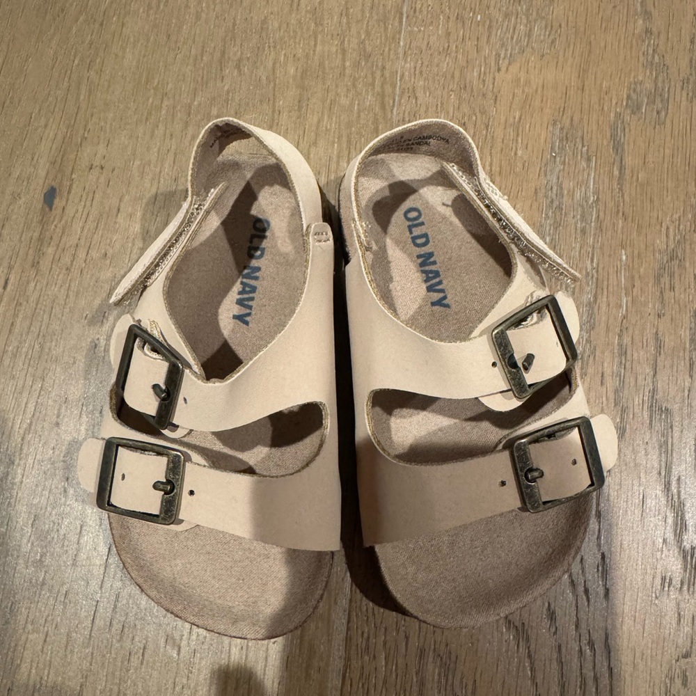 Old Navy Kids Beige Double-Buckle Sandals